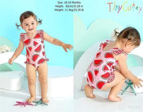 img 3 attached to Adorable One-Piece Beachwear: Tiny Cutey Toddler Baby Girls 👙 Swimsuit with Ruffled Sleeves and Sleeveless Design in Sizes 6M-4Y