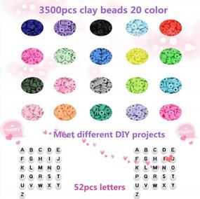 img 3 attached to 3500 Pcs Clay Beads Kit For Bracelet Making, Jewelry Craft & DIY Findings - Polymer Clay Spacer Heishi Beads With Charms