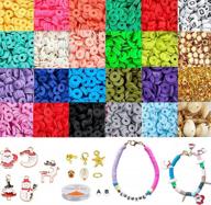 3500 pcs clay beads kit for bracelet making, jewelry craft & diy findings - polymer clay spacer heishi beads with charms logo