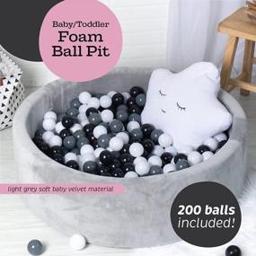 img 3 attached to Stylish Gray Foam Ball Pit With 200 Soft Balls - Perfect For Children And Toddlers; Great Gift Idea For Modern Kids (Includes Ball Pit And 200 Balls)