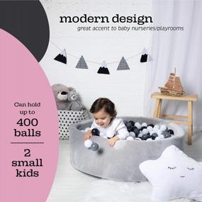 img 1 attached to Stylish Gray Foam Ball Pit With 200 Soft Balls - Perfect For Children And Toddlers; Great Gift Idea For Modern Kids (Includes Ball Pit And 200 Balls)