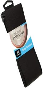 img 1 attached to Premium Black Leather Steering Wheel Cover - Universal 15 Inch Auto Car Accessories for Both Men and Women - Breathable, Stretchable, Thin Rubber Interior