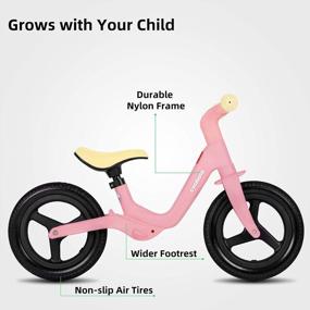 img 3 attached to JOYSTAR 12 Inch Balance Bike For 3, 4, And 5 Years Old Boys And Girls - Lightweight Toddler Bike With Adjustable Seat And Nylon Frame - No Pedal Bikes For Kids Birthday Gift