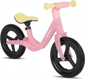 img 4 attached to JOYSTAR 12 Inch Balance Bike For 3, 4, And 5 Years Old Boys And Girls - Lightweight Toddler Bike With Adjustable Seat And Nylon Frame - No Pedal Bikes For Kids Birthday Gift