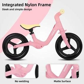 img 2 attached to JOYSTAR 12 Inch Balance Bike For 3, 4, And 5 Years Old Boys And Girls - Lightweight Toddler Bike With Adjustable Seat And Nylon Frame - No Pedal Bikes For Kids Birthday Gift