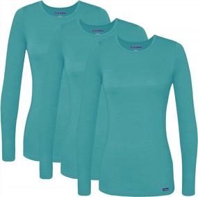 img 4 attached to 👚 SIVVAN Women's Long Sleeve Underscrub Tees - Pack of 3 for Unmatched Comfort