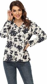 img 1 attached to Loose And Chic: Discover Jouica'S Casual Chiffon Blouses For Women