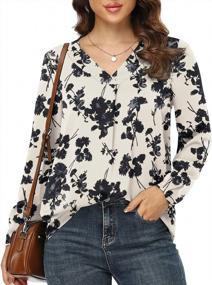 img 4 attached to Loose And Chic: Discover Jouica'S Casual Chiffon Blouses For Women