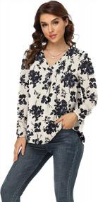 img 2 attached to Loose And Chic: Discover Jouica'S Casual Chiffon Blouses For Women