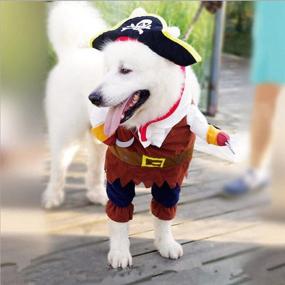 img 1 attached to 🏴 Mikayoo Pet Costume Fashion Pirates of The Caribbean Style Halloween Suit with Hat - Apparel for Dog & Cat