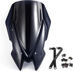 img 4 attached to 🏍️ Evomosa Motorcycle Windshield Windscreen Sports Visor Double Bubble - Compatible with Kawasaki Z650 2020 2021 (20-21)