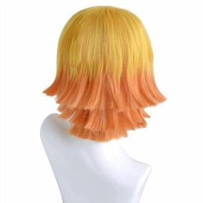 img 1 attached to Women'S Halloween Costume Wig - JoneTing Yellow Gradient Orange Short Natural Straight Synthetic Hair With Wig Cap