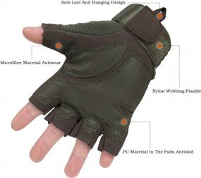 img 2 attached to Fingerless Tactical Gloves With Hard Shell Knuckles For Outdoor Hunting, Riding, And Motorcycling - HIKEMAN Half Finger Gloves With Protective Gear For Men And Women