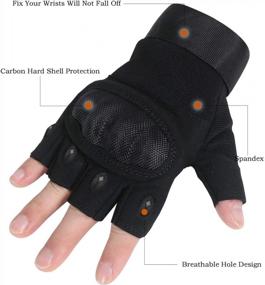 img 3 attached to Fingerless Tactical Gloves With Hard Shell Knuckles For Outdoor Hunting, Riding, And Motorcycling - HIKEMAN Half Finger Gloves With Protective Gear For Men And Women