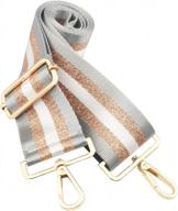 adjustable crossbody handbag purse strap with wide shoulder, replacement straps (1.97'') and gold buckle - color8 logo