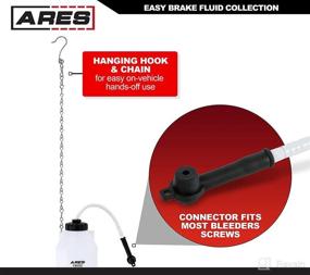 img 1 attached to 🔧 ARES Brake Bleeding Reservoir Bottle - Collects Used Brake Fluid - Hanging Hook for Easy Use - Rubber Connector Fits Most Bleeder Screws - Compatible with ARES Brake Fluid Bleeder 18051