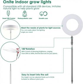 img 1 attached to Регулируемый светильник для выращивания растений в помещении с таймером и USB-адаптером - Onite Halo для оптимальной стадии выращивания