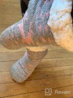 img 1 attached to FRALOSHA Fuzzy Warm Slipper Socks Women Winter Floor Socks Super Soft Lined With Grippers Reading Socks Cozy Sleeping Reindeer Socks review by Josh Allred