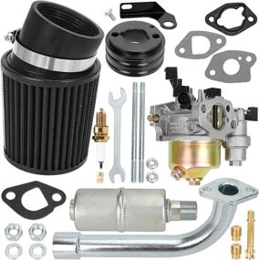 img 4 attached to 🔧 Enhance Performance with GREHUA Upgrade Carburetor Air Filter Adapter Exhaust Pipe Muffler Jet Stage 2 Kit for Non-Hemi Predator 212cc 196cc 6.5Hp Gx160 Gx200 Trailmaster MB200 Go Kart Engine KT196 Mini Bike Parts Motor - Black