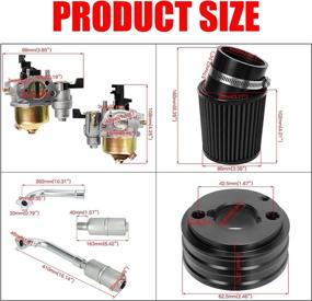 img 3 attached to 🔧 Enhance Performance with GREHUA Upgrade Carburetor Air Filter Adapter Exhaust Pipe Muffler Jet Stage 2 Kit for Non-Hemi Predator 212cc 196cc 6.5Hp Gx160 Gx200 Trailmaster MB200 Go Kart Engine KT196 Mini Bike Parts Motor - Black