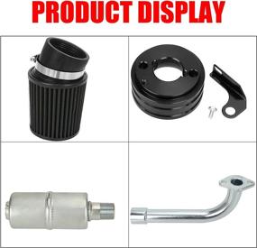 img 1 attached to 🔧 Enhance Performance with GREHUA Upgrade Carburetor Air Filter Adapter Exhaust Pipe Muffler Jet Stage 2 Kit for Non-Hemi Predator 212cc 196cc 6.5Hp Gx160 Gx200 Trailmaster MB200 Go Kart Engine KT196 Mini Bike Parts Motor - Black