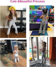 img 2 attached to Toddler Stripes Bell Bottom Jumpsuit Overalls Apparel & Accessories Baby Girls best: Clothing