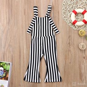 img 1 attached to Toddler Stripes Bell Bottom Jumpsuit Overalls Apparel & Accessories Baby Girls best: Clothing