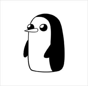 img 1 attached to 🐧 4-inch Black Adventure Time Gunter Penguin Vinyl Die Cut Decal Sticker