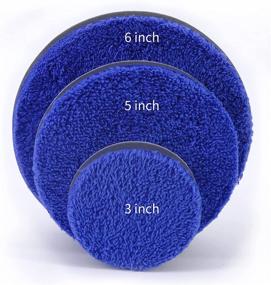 img 2 attached to 🔷 Polyte Microfiber Cutting Pad Set - Pack of 6 (Includes 2 of each size: 3 in., 5 in., and 6 in.) - Blue