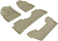 3d maxpider complete set custom fit all-weather floor mat for select acura mdx models - kagu rubber (tan) logo