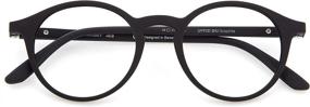 img 4 attached to 👓 UFFIZI Graphite Blue Light Blocking Reading Glasses for Men and Women. Flexible Temple, Anti Glare, Rubber Touch Computer Readers. +2.0 Strength