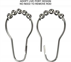 img 1 attached to Upgrade Your Shower Experience With Teskyer Rustproof Metal Glide Shower Curtain Rings - 12 Set
