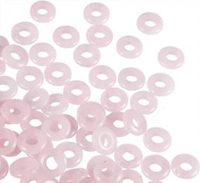 img 2 attached to SUNYIK Rose Quartz Large Hole Rondelle Loose Charms European Bead Fits Bracelet,Jewelry Makings, 14X4Mm, Pack Of 20