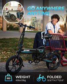 img 2 attached to Experience Convenience And Speed With Gotrax EBE1 16" Foldable Electric Bike - Removable Battery, Dual Disc Brakes, And Rear Suspension