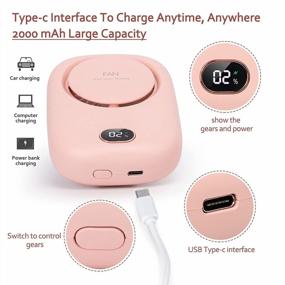 img 1 attached to MISMXC Eyelash Fan Dryer, 3 Speeds USB Rechargeable Bladeless Lash Dryer Portable Electric Mini Lash Fan With Battery Display For Eyelash Extension (Pink)