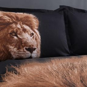 img 1 attached to ENCOFT 3D Bedding Sets Queen Size Brown Lion,Duvet Cover Set With Flat Sheet Full Polyester 4 Pieces,2 Pillowcases,1 Duvet Cover,1 Flat Sheet, No Comforter,(Full)