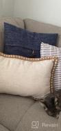 картинка 1 прикреплена к отзыву Navy Blue 18X18 Inch Outdoor Pillow Cover With Burlap Linen Trim And Tailored Edges - Phantoscope Farmhouse Decorative Throw Pillow. от Jerry Peebler