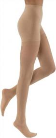 img 3 attached to Small Natural JOBST UltraSheer Waist High 15-20 MmHg Compression Stockings Pantyhose - Closed Toe
