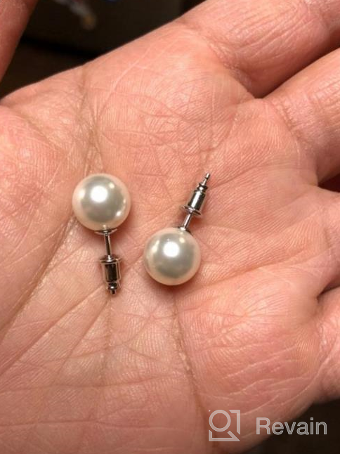 img 1 attached to 🌸 ZDaoBen 925 Sterling Silver Cat Pearl Earrings for Women Girls - Lovely Cat Jewelry Gift with Gift Box review by Nicole Reed