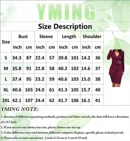 img 1 attached to YMING Womens V Neck Work Bodycon Dress Solid Color Wrap Pencil Dresses Cocktail Button Midi Dress