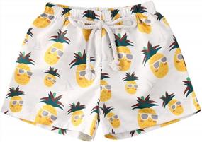 img 4 attached to Гавайские пляжные шорты для маленьких мальчиков, плавки, шорты для плавания с мультяшными животными, шорты для маленьких мальчиков, купальники