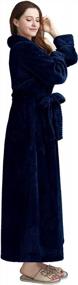 img 3 attached to Роскошный флисовый плюшевый халат для женщин - мягкий и теплый длинный халат, идеально подходящий для одежды для сна, пижамы, халата и ночной рубашки