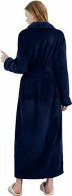 img 1 attached to Роскошный флисовый плюшевый халат для женщин - мягкий и теплый длинный халат, идеально подходящий для одежды для сна, пижамы, халата и ночной рубашки