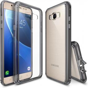 img 4 attached to Smoke Black Ringke Fusion Galaxy J7 Case: Clear Hard Case With TPU Bumper For 2016 Model - Offering Shock Absorption And Drop Protection