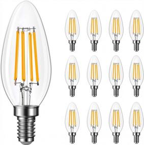 img 4 attached to 6W Dimmable B11 LED Candelabra Bulb, 12 Pack - 4000K Cool White, Vintage Edison Filament Style, 600 Lumens Output, E12 Base Clear Glass