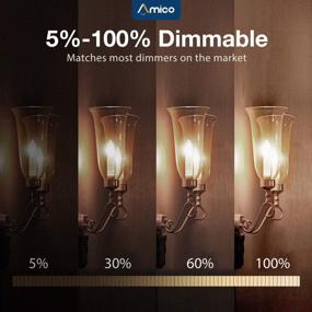 img 1 attached to 6W Dimmable B11 LED Candelabra Bulb, 12 Pack - 4000K Cool White, Vintage Edison Filament Style, 600 Lumens Output, E12 Base Clear Glass