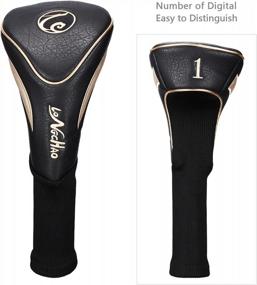 img 1 attached to Set Of 3 LONGCHAO Vintage PU Golf Club Headcovers For Driver And Fairway Woods