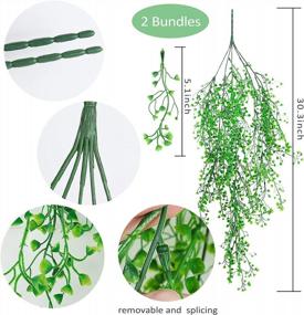 img 2 attached to Artificial Hanging Plants: Enhance Your Home And Events With These Green Vines And Wall Decorations - Set Of 4 (Green 4P)