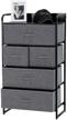 kamiler 5-drawer dresser storage organizer tower unit - sturdy steel frame, wooden top, removable fabric bins for bedroom hallway entryway closets 4-tier logo