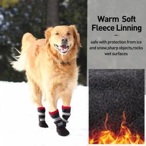 img 2 attached to Winter Dog Snow Boots: Fleece-Lined, Anti-Slip & Reflective Waterproof Shoes For Medium Large Dogs - Perfect For Walking, Hiking & Running Outdoors!